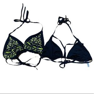 2 small black bikini tops only